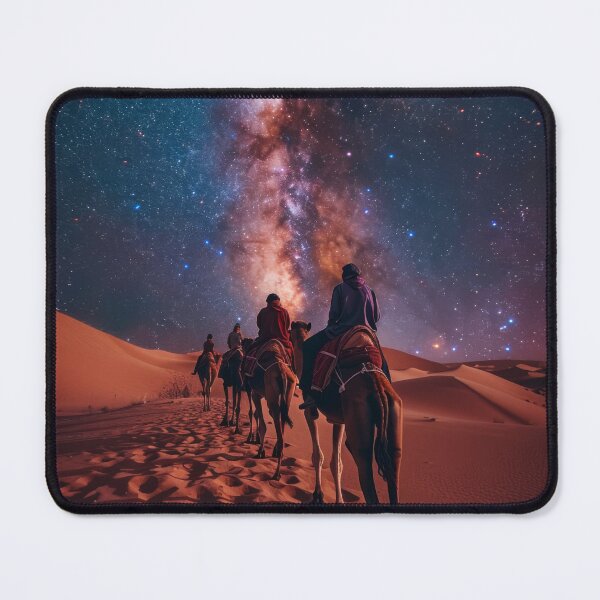 Item preview, Camel Caravan Under Starry Desert Night Sky designed and sold by ImagineCorner.