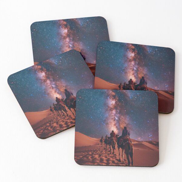 Item preview, Camel Caravan Under Starry Desert Night Sky designed and sold by ImagineCorner.
