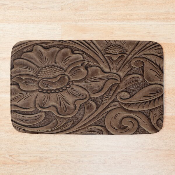 Item preview, Brown Floral Tooled Leather Design designed and sold by ArtsyWishy.