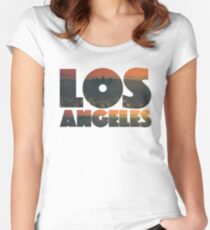 Los Angeles Graphic Text Women's Fitted Scoop T-Shirt