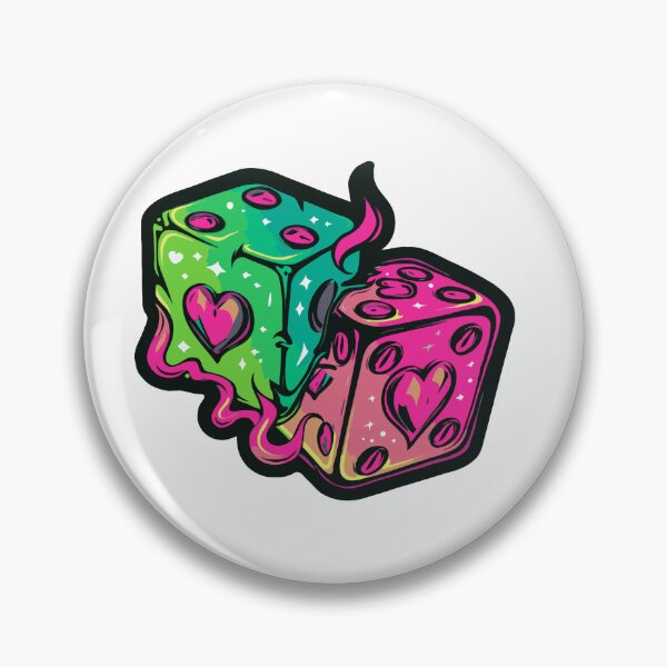 Item preview, Neon dice hearts designed and sold by craftyaliens.