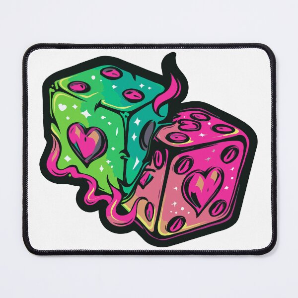 Item preview, Neon dice hearts designed and sold by craftyaliens.