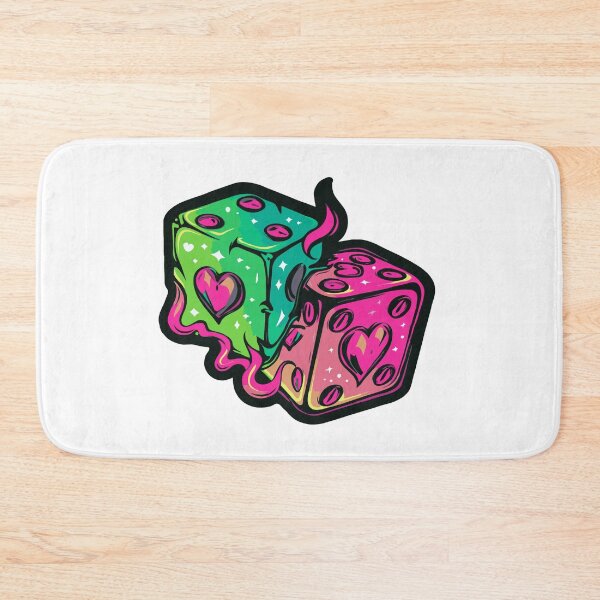 Item preview, Neon dice hearts designed and sold by craftyaliens.