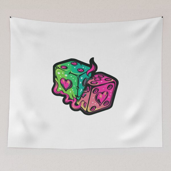 Item preview, Neon dice hearts designed and sold by craftyaliens.