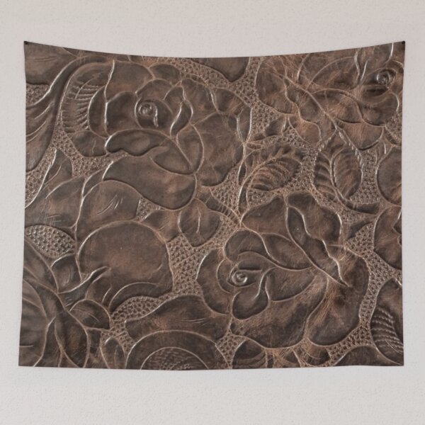 Item preview, Light Brown Tooled Floral Leather Design designed and sold by ArtsyWishy.