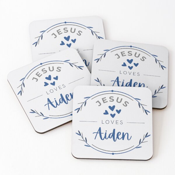 Item preview, Aiden - Jesus Loves Aiden / personalised name  designed and sold by Share-Blessings.