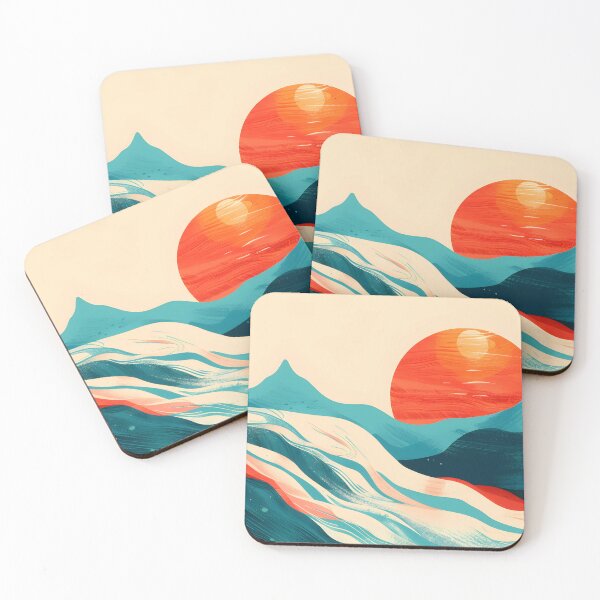 Item preview, Flowing river and retro sunset  designed and sold by Wildflow Creations.