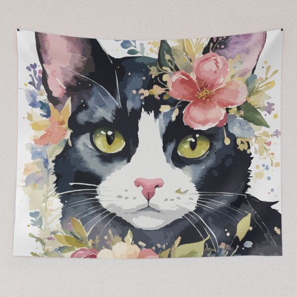 Item preview, Flor Tuxido Gato designed and sold by printmala.