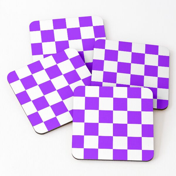 Item preview, Large Checkered - White and Violet designed and sold by JustPatterns2.