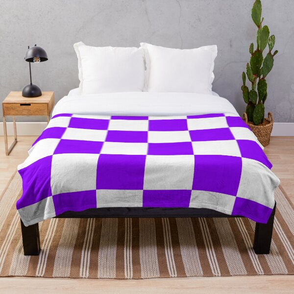Item preview, Large Checkered - White and Violet designed and sold by JustPatterns2.