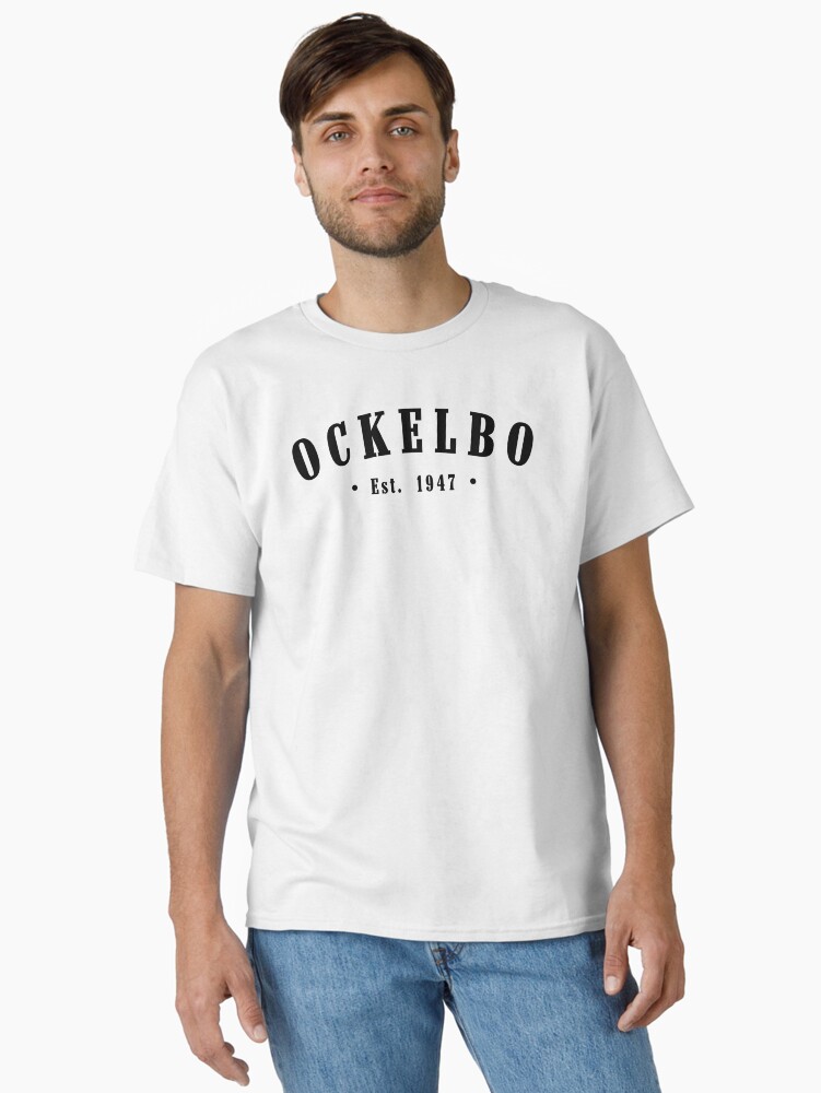 Thumbnail 1 of 7, Classic T-Shirt, Ockelbo Gävleborg County Sweden Est. 1947 Black Letter Sverige designed and sold by establishedwear.