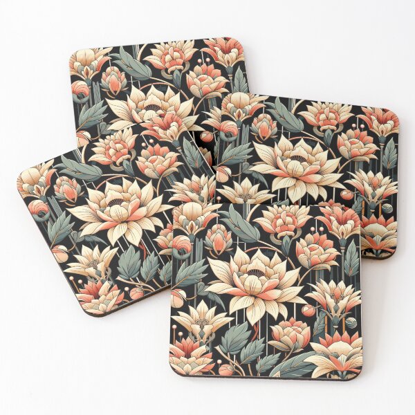 Item preview, Art deco floral seamless background designed and sold by Dominika Farkašová.