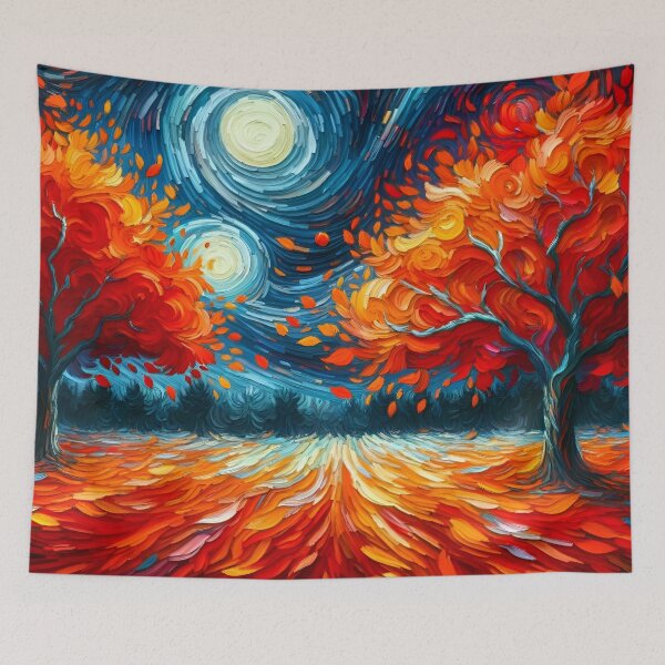 Item preview, Blazing leaves and the three moons designed and sold by AJSRPrints.