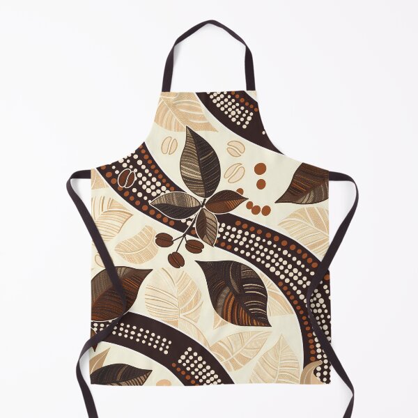 Item preview, Aromatic Coffee Beans and Leaves Pattern - Warm Tones for Cozy Cafe Decor and Apparel designed and sold by David Balzen.