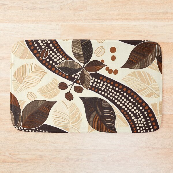 Item preview, Aromatic Coffee Beans and Leaves Pattern - Warm Tones for Cozy Cafe Decor and Apparel designed and sold by David Balzen.