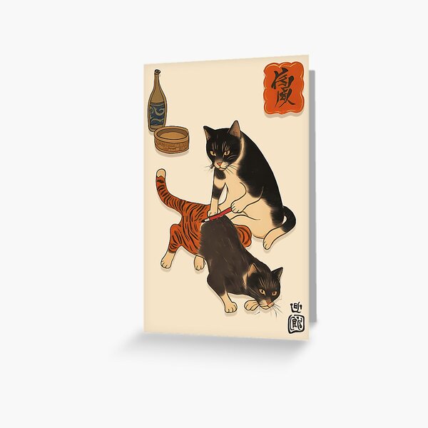 Item preview, Ukiyo-e Cat painting a Cat  designed and sold by TheSamuraiCat.