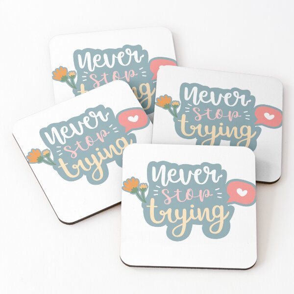 Item preview, NEVER STOP TRYING -Bold Letter Design Inspiration quote designed and sold by HELL0WBELLO.