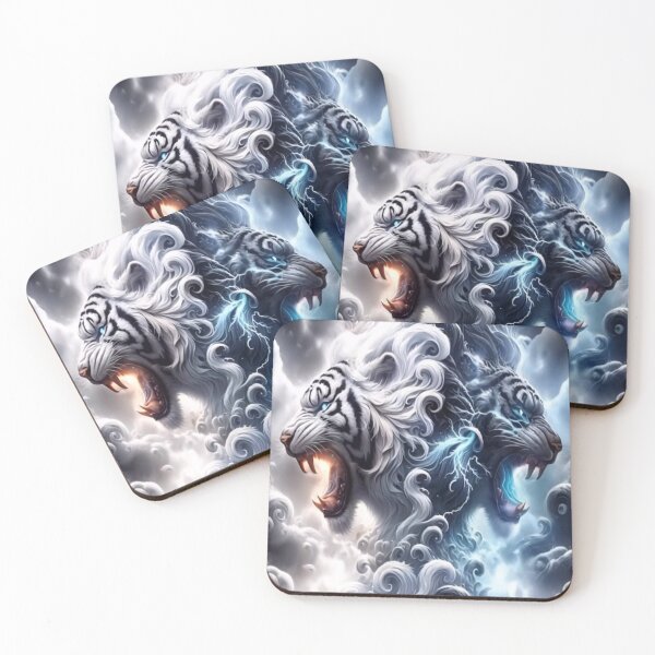 Item preview, Tigers surrounded by clouds and lightning designed and sold by TroviTutto.
