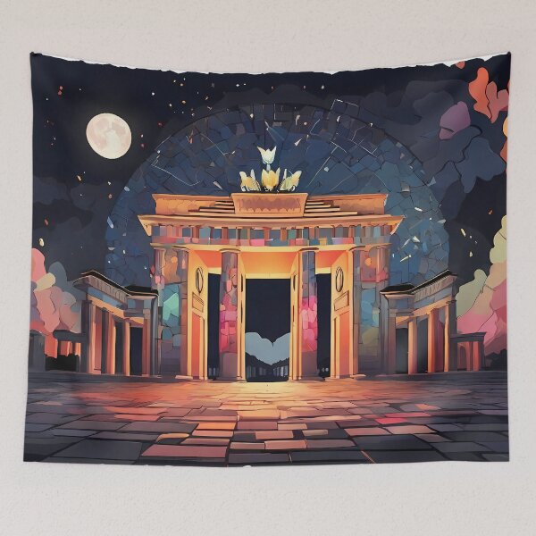 Item preview, Gate Aglow: Unveil the Mosaic Night designed and sold by purrfect pattern.