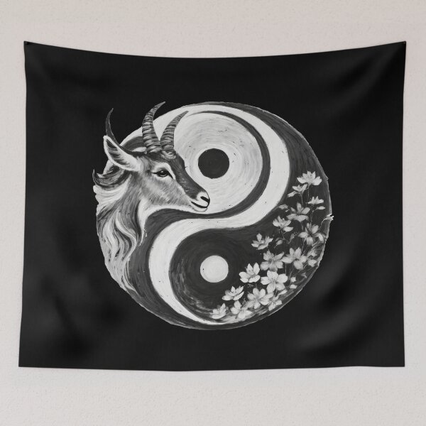 Item preview, The Chinese Goat and Yin Yang designed and sold by elleci.