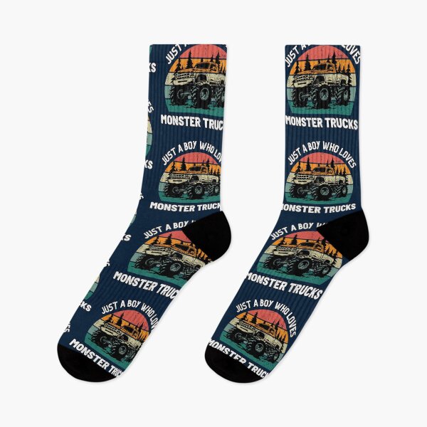 Item preview, JUST A BOY WHO LOVES MONSTER TRUCKS designed and sold by SpCreationsCo22.
