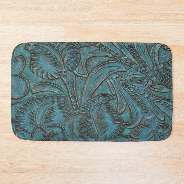 Item preview, Turquoise Floral Leather Design designed and sold by ArtsyWishy.