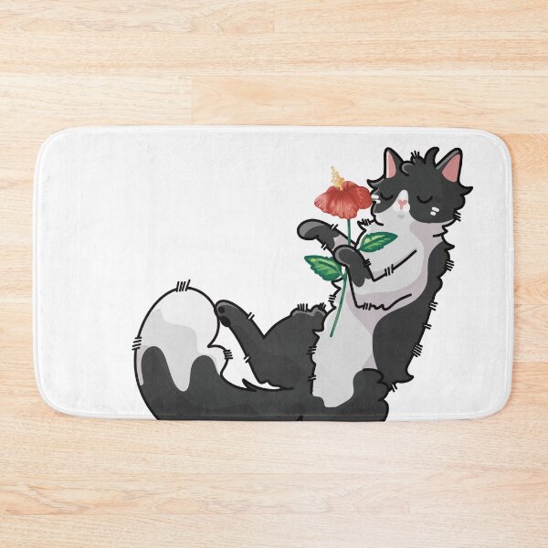 Item preview, Flower Tuxedo Cat - Hibiscus  designed and sold by FelineEmporium.