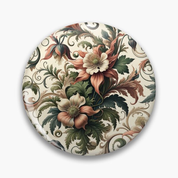 Item preview, Jacobean Pattern Columbine Flowers designed and sold by Crypto Tography.