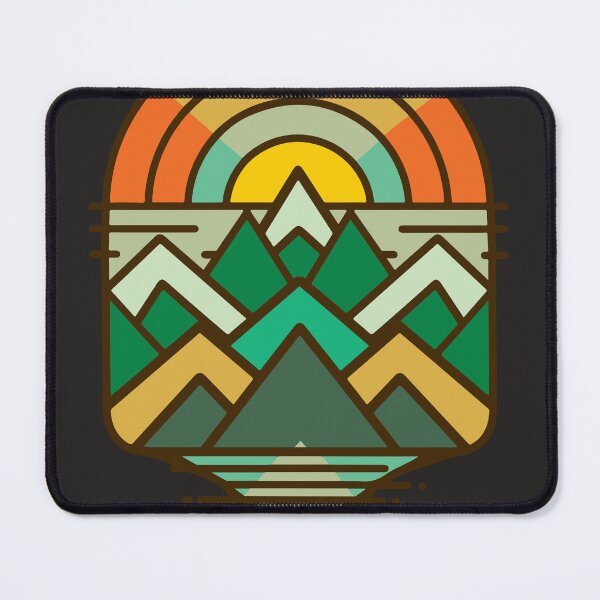 Item preview, Geometric Vibrant Retro Mountain Wilderness Sunset designed and sold by Cheeky Companions.