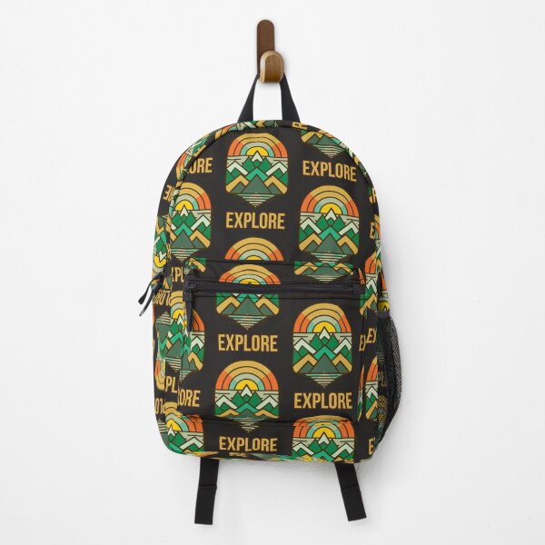 Item preview, Geometric Vibrant Retro Mountain Wilderness Sunset designed and sold by Cheeky Companions.