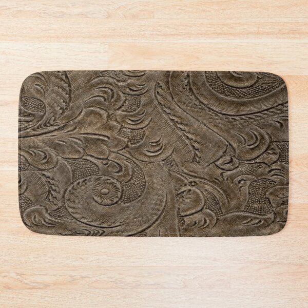 Item preview, Brown Tooled Floral Leather Design designed and sold by ArtsyWishy.
