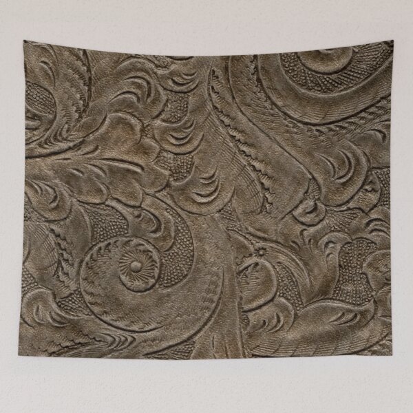 Item preview, Brown Tooled Floral Leather Design designed and sold by ArtsyWishy.
