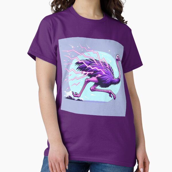 Item preview, $NOSS "Swift Luminescence: Ostrich Unleashing Purple Lightning" designed and sold by zzz888.