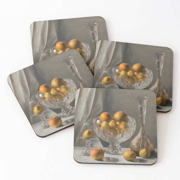 Item preview, Still life with golden fruits and a cut glass vase designed and sold by GildedGallery.