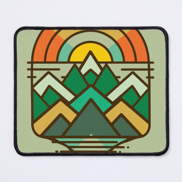 Item preview, Trailblazers Unite: A Journey Through the World's Majestic Mountainsetric Vibrant Retro Mountain Wilderness Sunset designed and sold by Cheeky Companions.