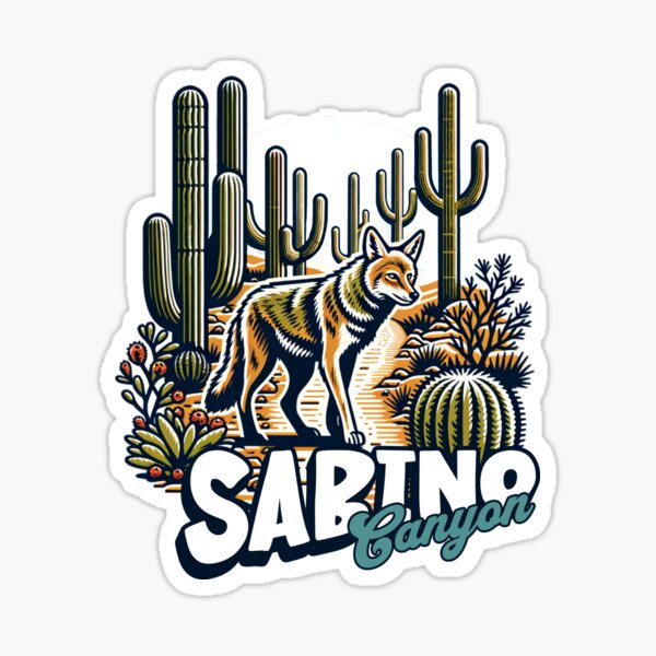 Vista previa del artículo con la obra «Coyote y cactus del Cañón Sabino», diseñado y vendido por sassandsun.