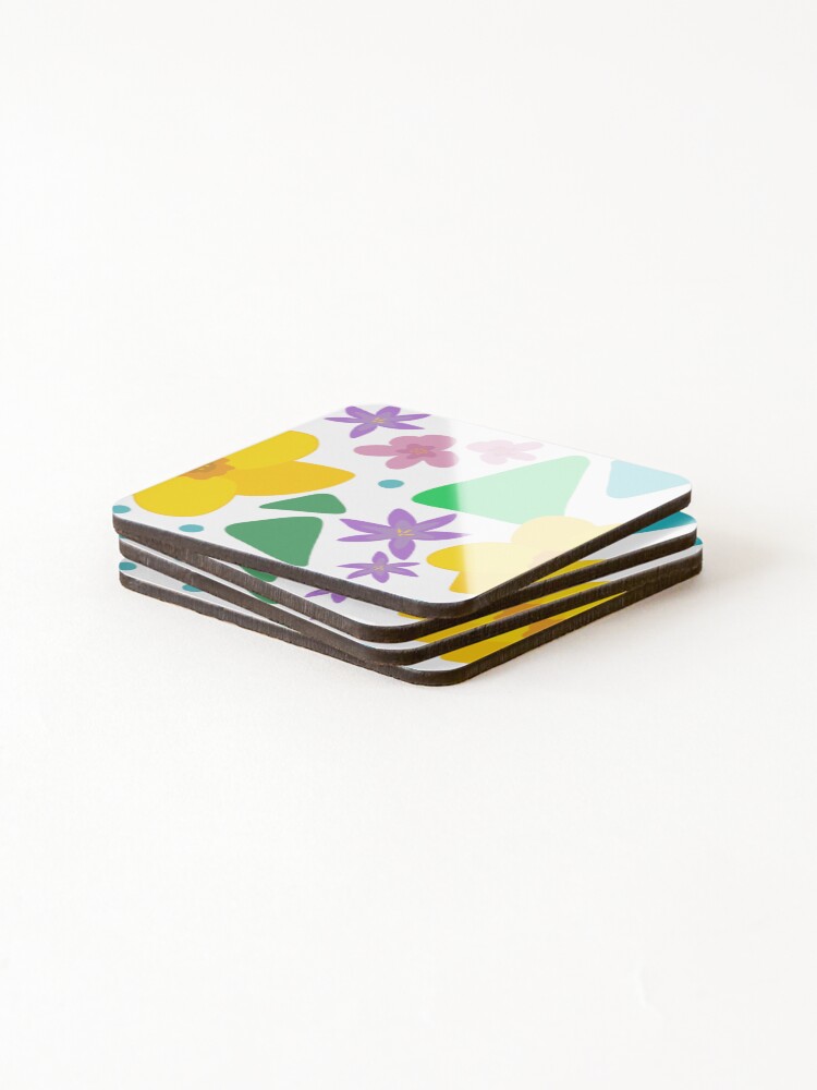 Thumbnail 4 of 5, Coasters (Set of 4), Springtime Pattern designed and sold by thelittleforest.