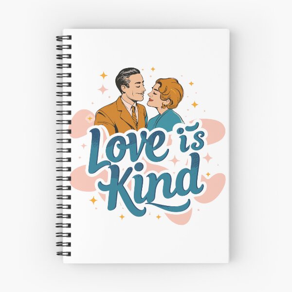 Item preview, Vintage Love: Tender Couple Illustration with Playful Typography - Love is Kind designed and sold by HahaHandlesHub.