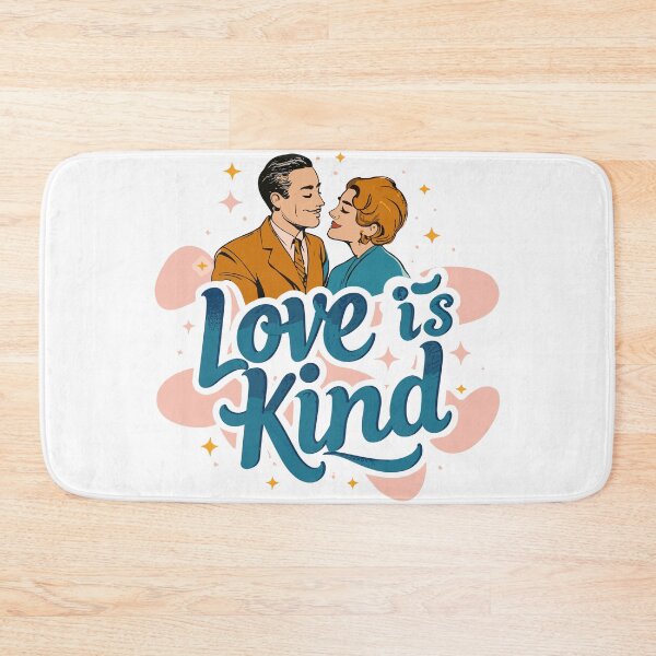 Item preview, Vintage Love: Tender Couple Illustration with Playful Typography - Love is Kind designed and sold by HahaHandlesHub.