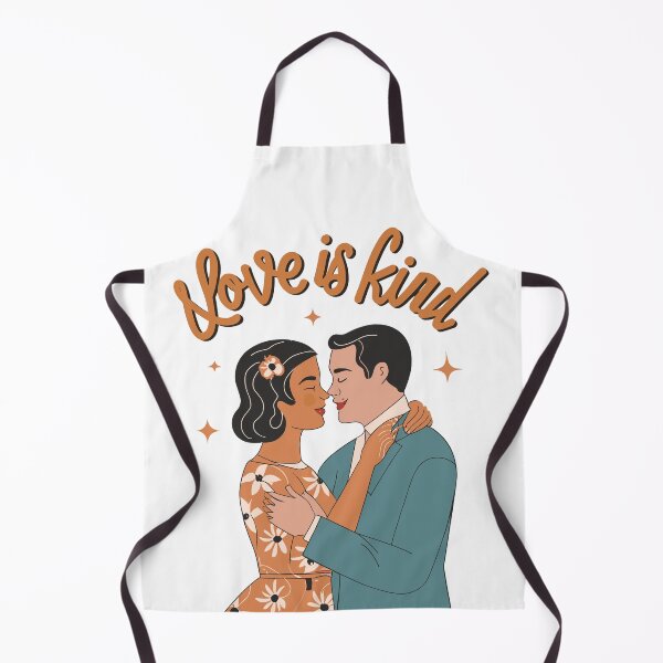 Item preview, Mid-Century Love: Whimsical Couple Illustration with Retro Typography - Love is Kind designed and sold by HahaHandlesHub.