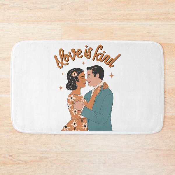 Item preview, Mid-Century Love: Whimsical Couple Illustration with Retro Typography - Love is Kind designed and sold by HahaHandlesHub.