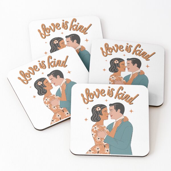 Item preview, Mid-Century Love: Whimsical Couple Illustration with Retro Typography - Love is Kind designed and sold by HahaHandlesHub.