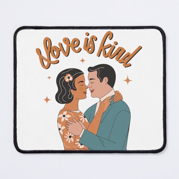Item preview, Mid-Century Love: Whimsical Couple Illustration with Retro Typography - Love is Kind designed and sold by HahaHandlesHub.