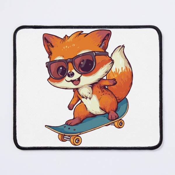 Item preview, skateboarding fox designed and sold by craftyaliens.