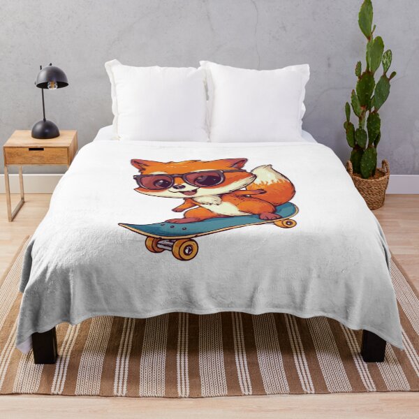 Item preview, skateboarding fox designed and sold by craftyaliens.