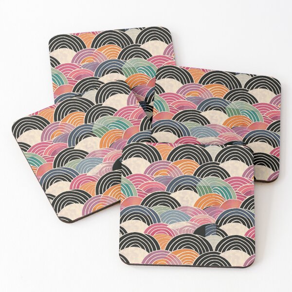 Artikelvorschau, Deco Wave: Abstrakte Kunst mit rosa und schwarzem Overlay entworfen und verkauft von meowjourney.