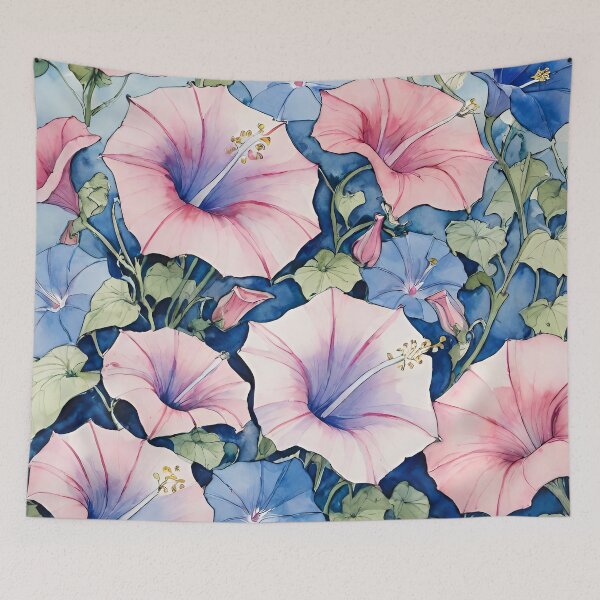 Item preview, Watercolor Morning Glories designed and sold by FrictionMaxxing.