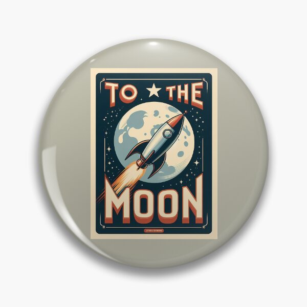 Item preview, To the Moon - Retro Space Rocket Poster designed and sold by DethLock.