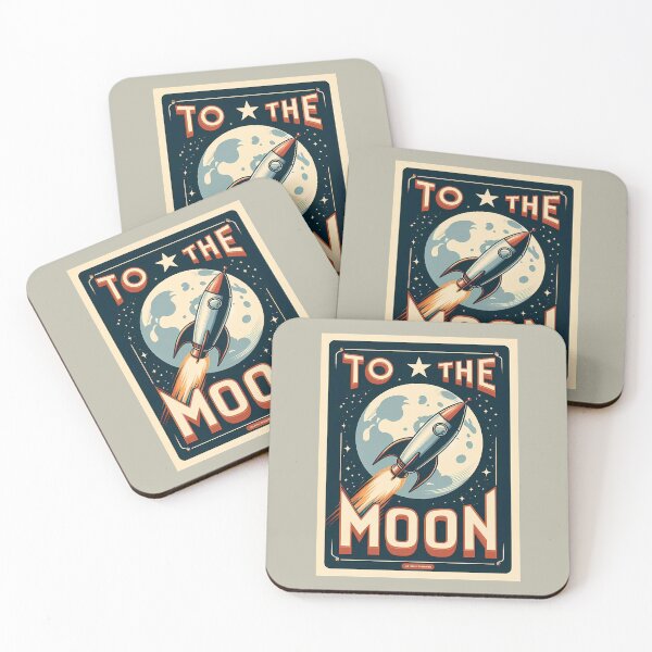 Item preview, To the Moon - Retro Space Rocket Poster designed and sold by DethLock.