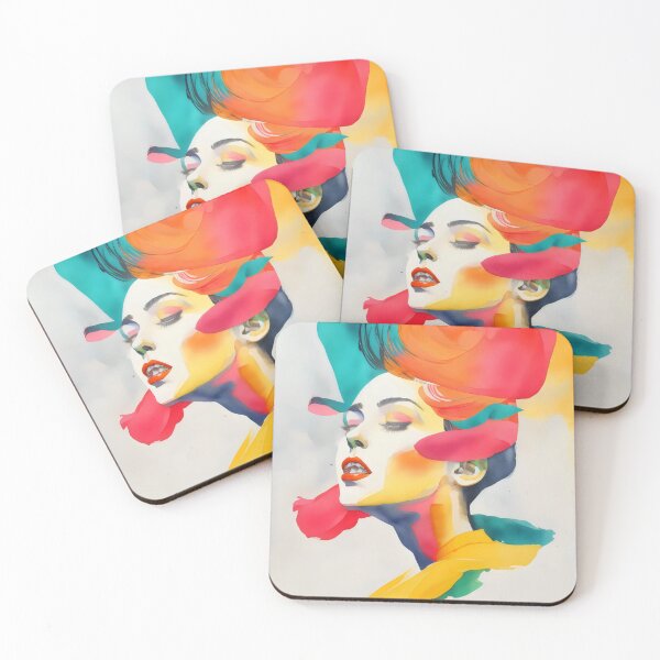 Item preview, Radiant Bliss: Colorful Abstract Female Portrait designed and sold by MillennialVibe.